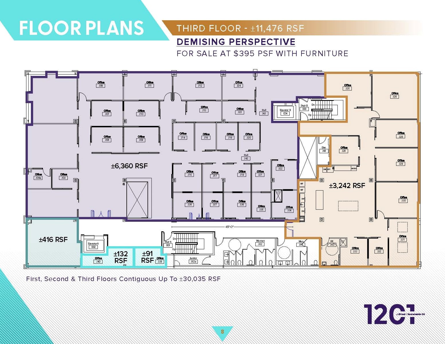 1201 J Street_Third Floor Plan_Demising