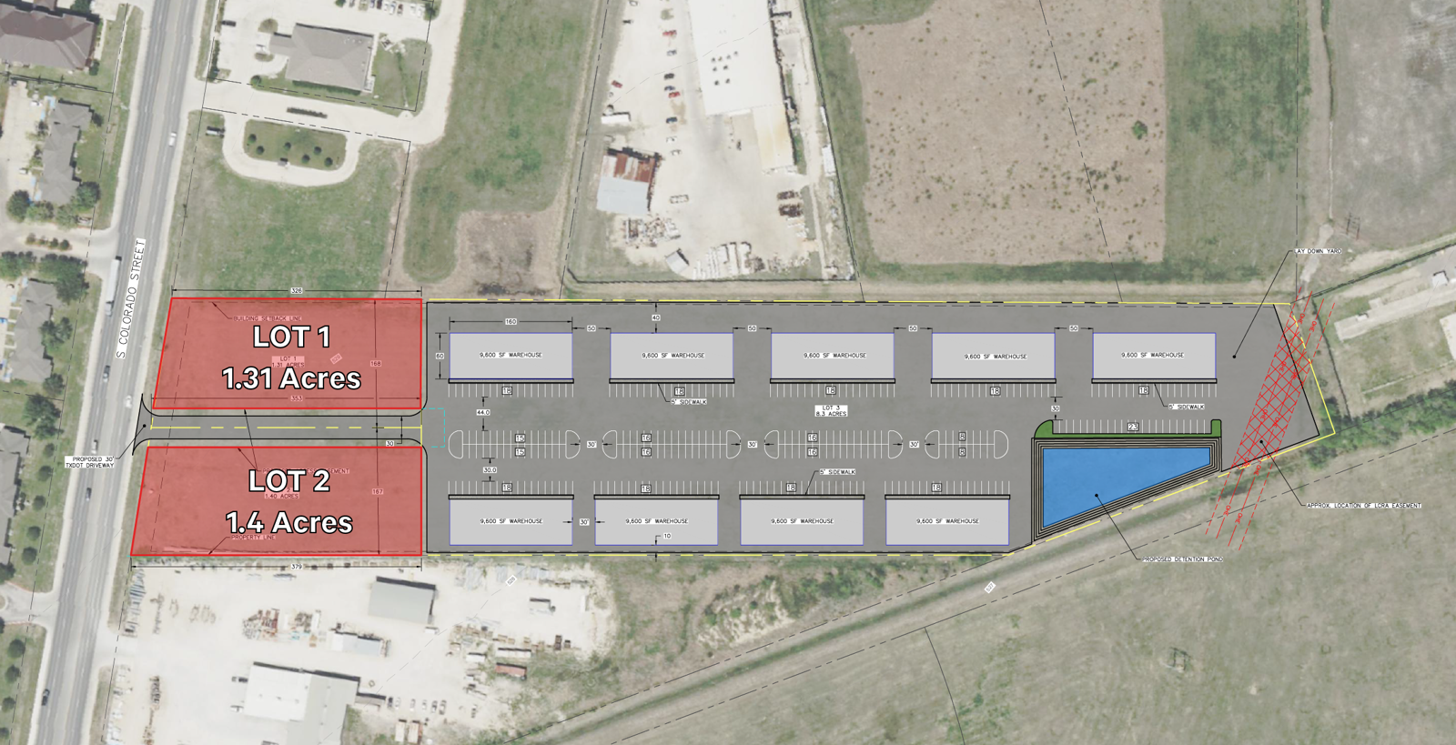 2023.10.19 - Colorado Street Warehouses Concept Plan (PAD DIMENSIONS)