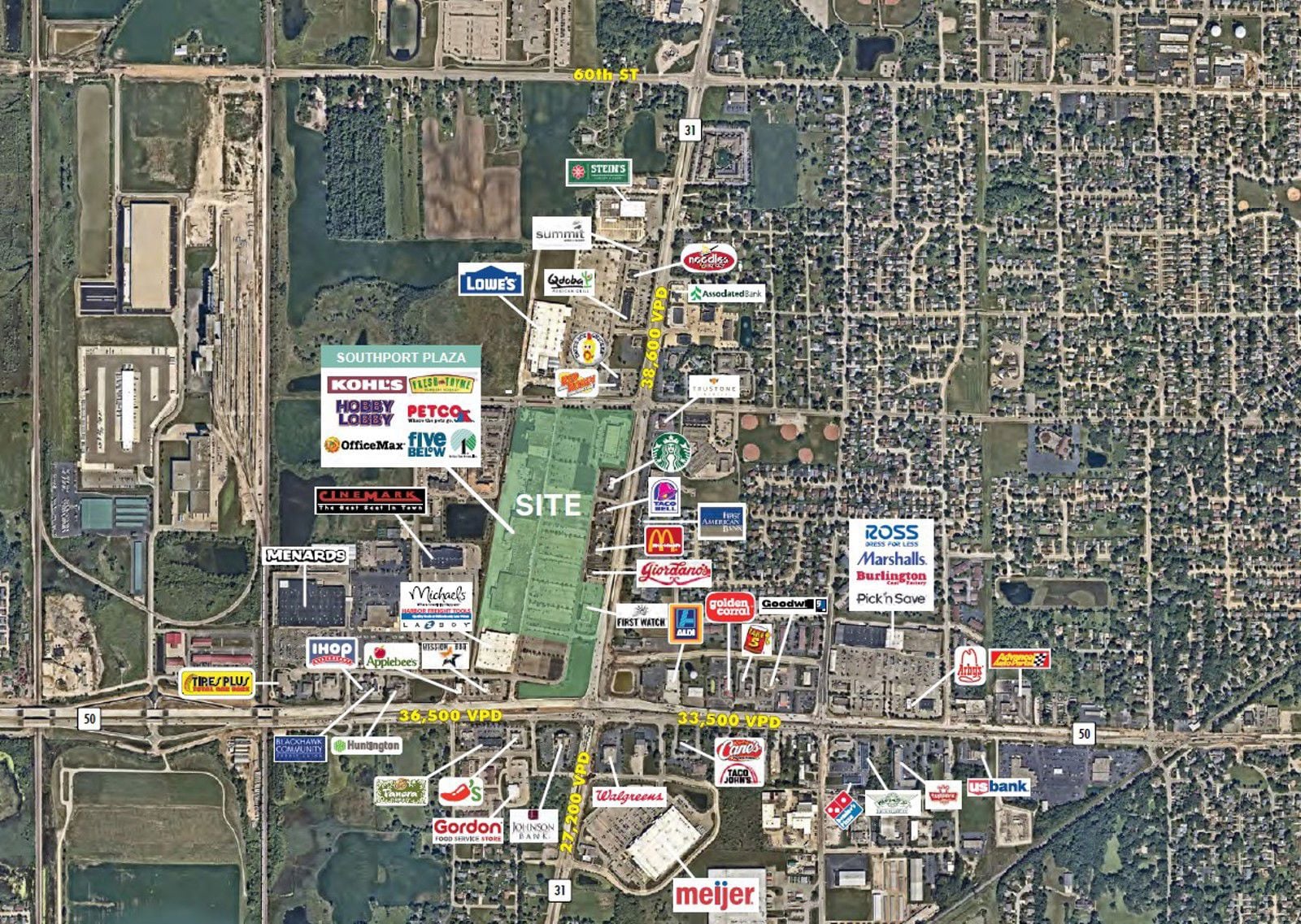 Major Retail Aerial_Southport Plaza, Kenosha