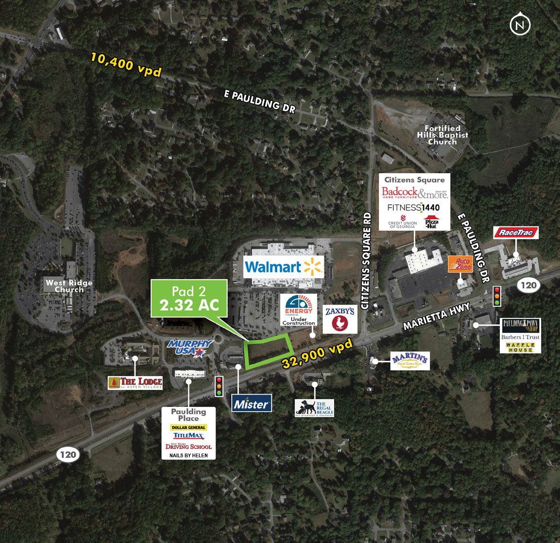 2.32 Acre Walmart Outparcel — Sale in Dallas, GA, photo 1 of 2