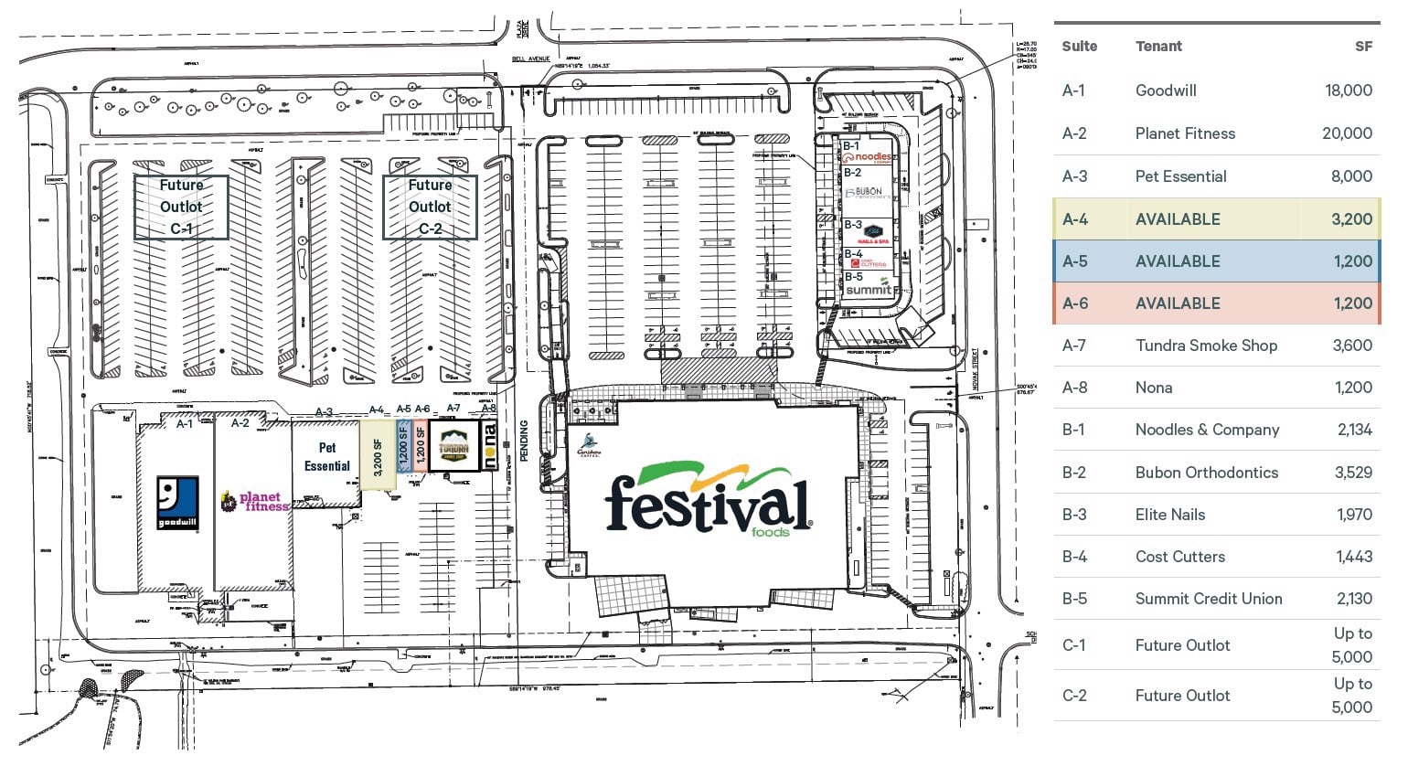 Site plan_Shoppes at Bell Ave, Hartford