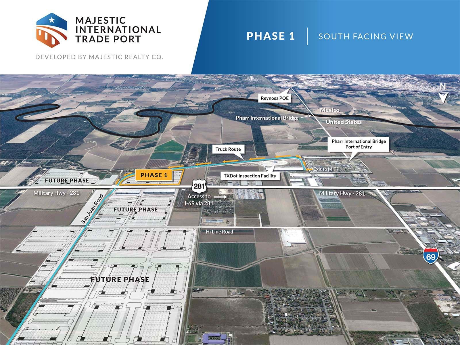 Majestic International Trade Port - Phase 1 South Facing Aerial View