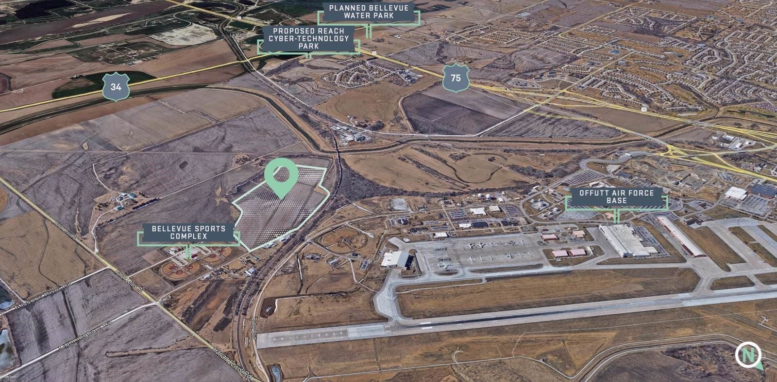 62 Acres of Prime Land South of Offutt AFB 100 Cunningham Road - Image 1