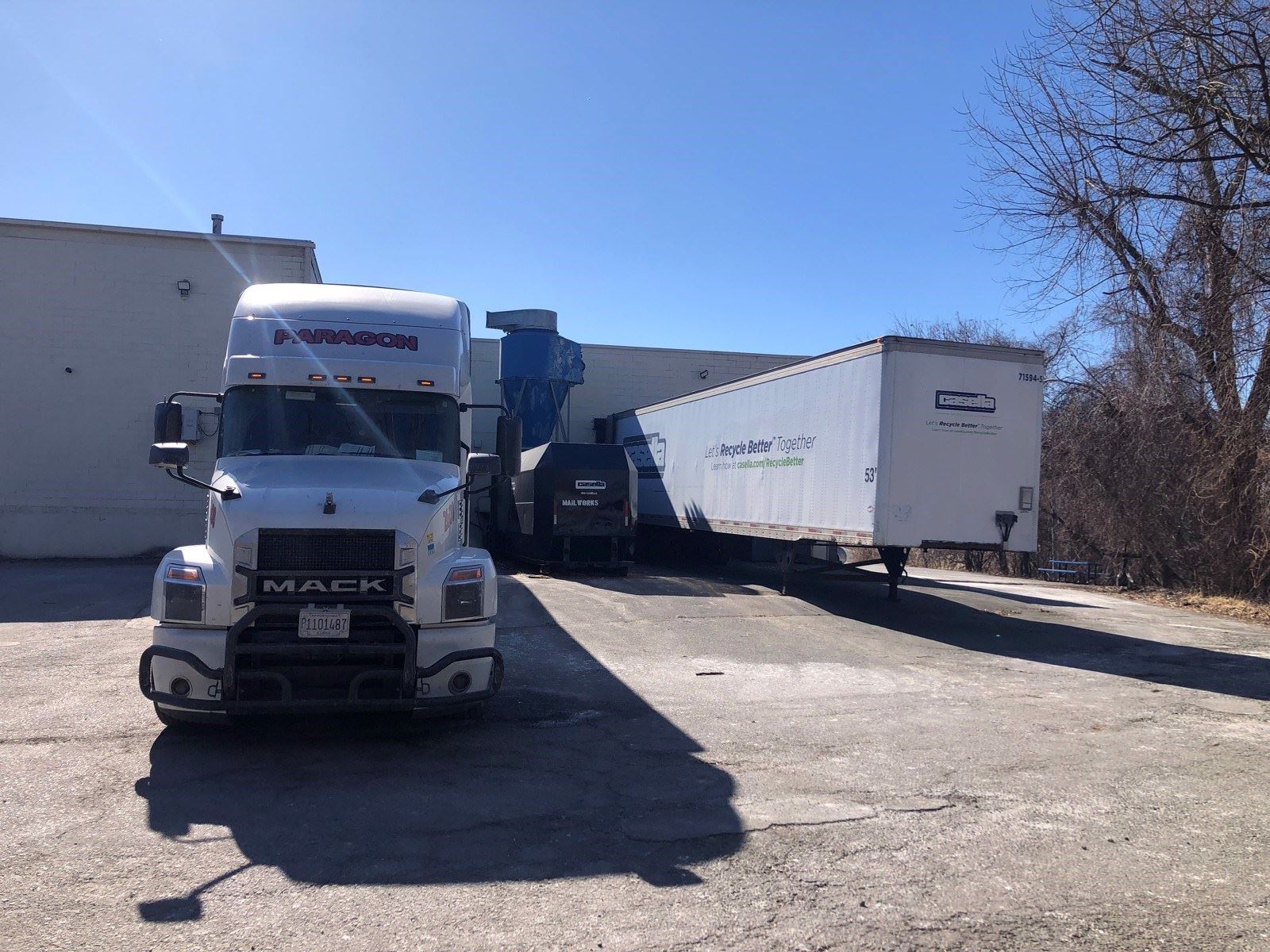 Trucks at docks on North Side