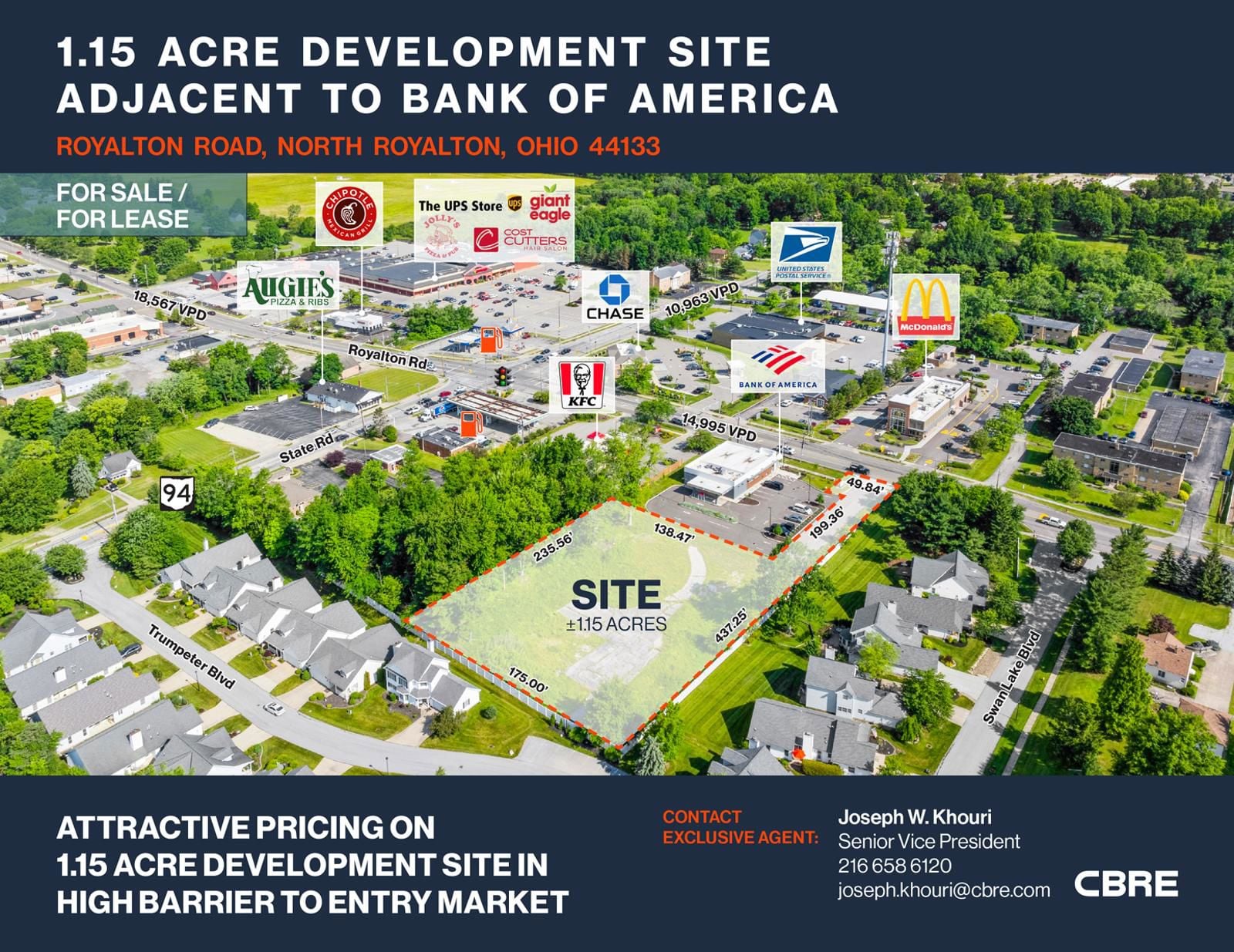 1.15 Acre Development Site Adjacent to Bank of America 5389 Royalton Road - Image 1