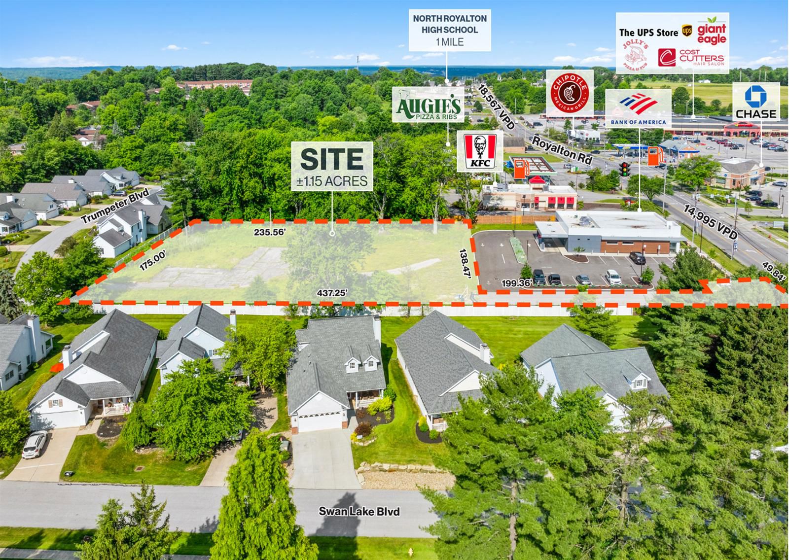 1.15 Acre Development Site Adjacent to Bank of America 5389 Royalton Road - Image 2