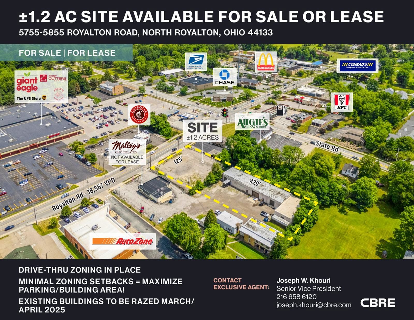 1.2 Acre Site Available For Sale or Lease 5755 Royalton Road - Image 1