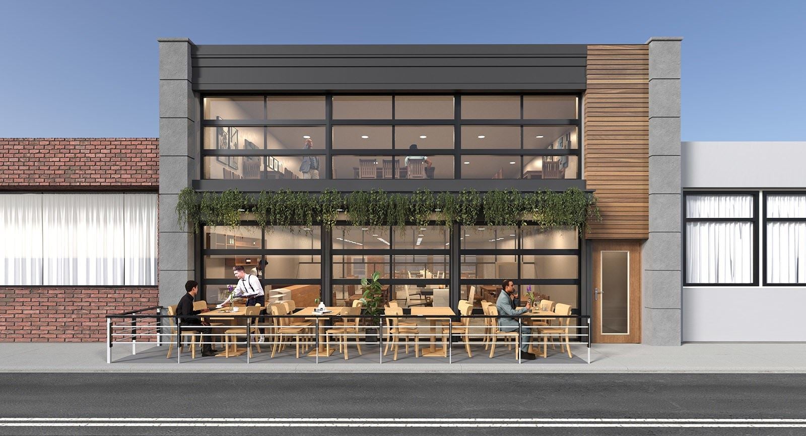 Possible Facade Front Restaurant with rooftop bar