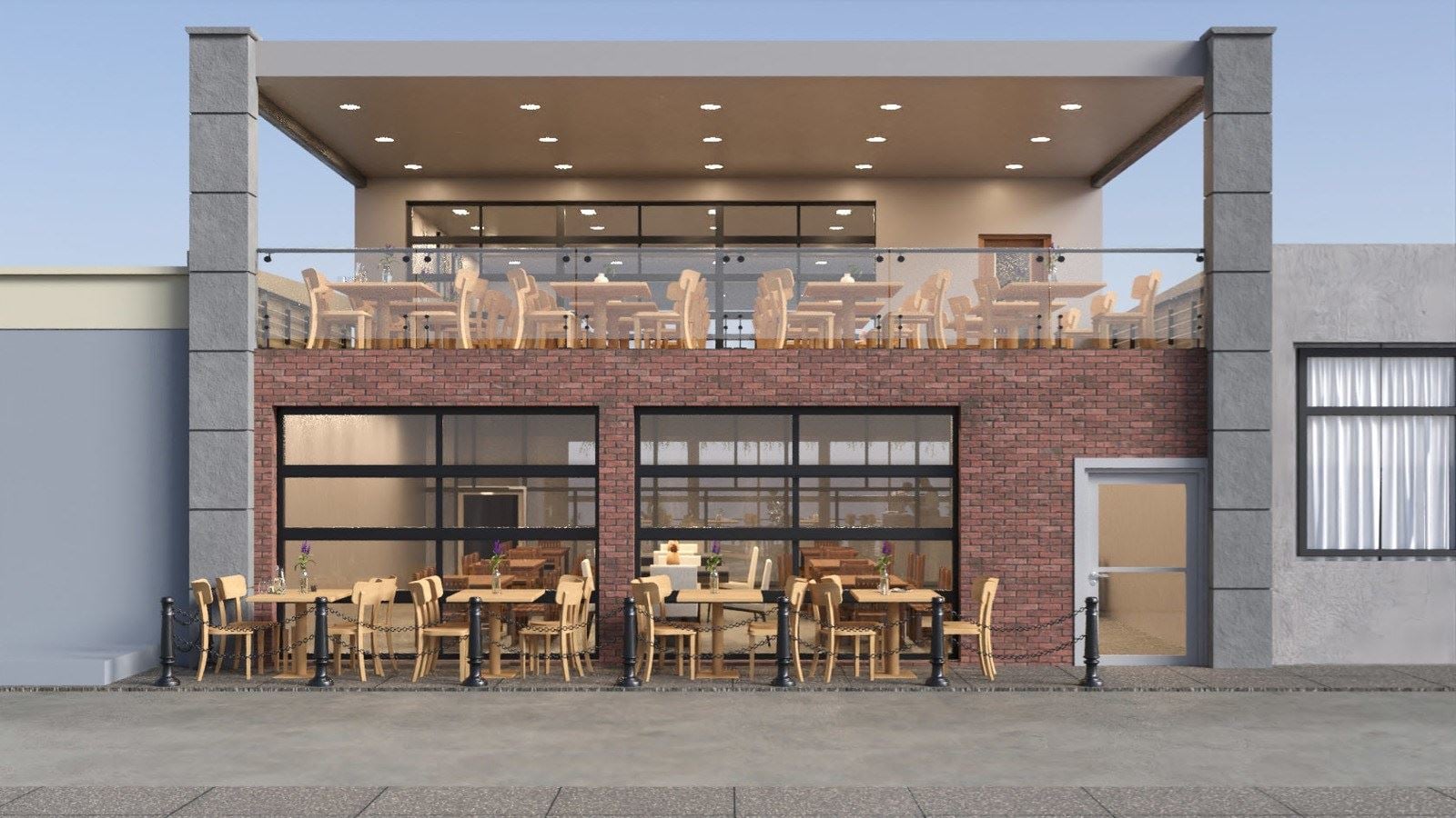 Possibel Facade Back Restaurant with rooftop bar