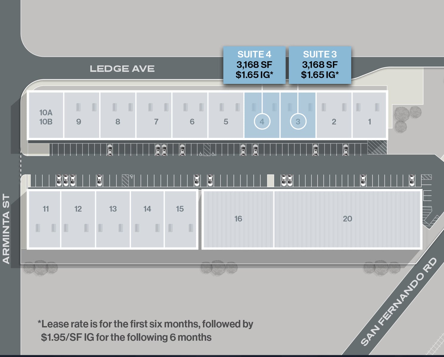 Airport Industrial Park_7764 San Fernando Rd_Suite 3+4 siteplan