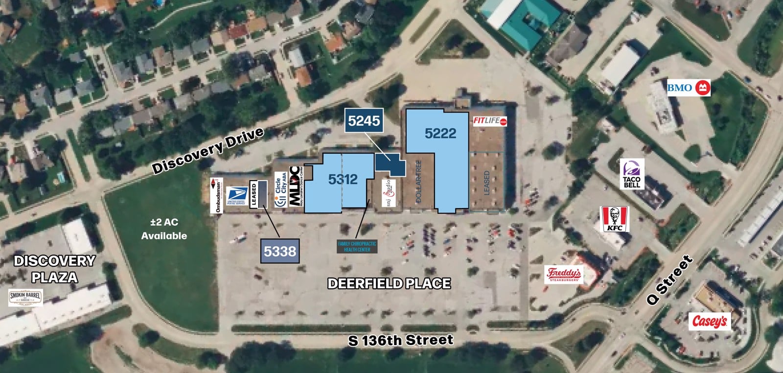 Deerfield Place Retail Space for Lease 5208 South 136th Street - Image 1