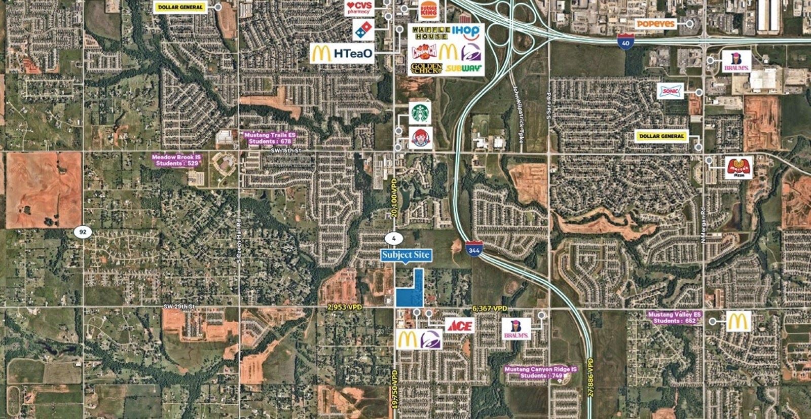 NEC SW 29th and Mustang Rd - aerial