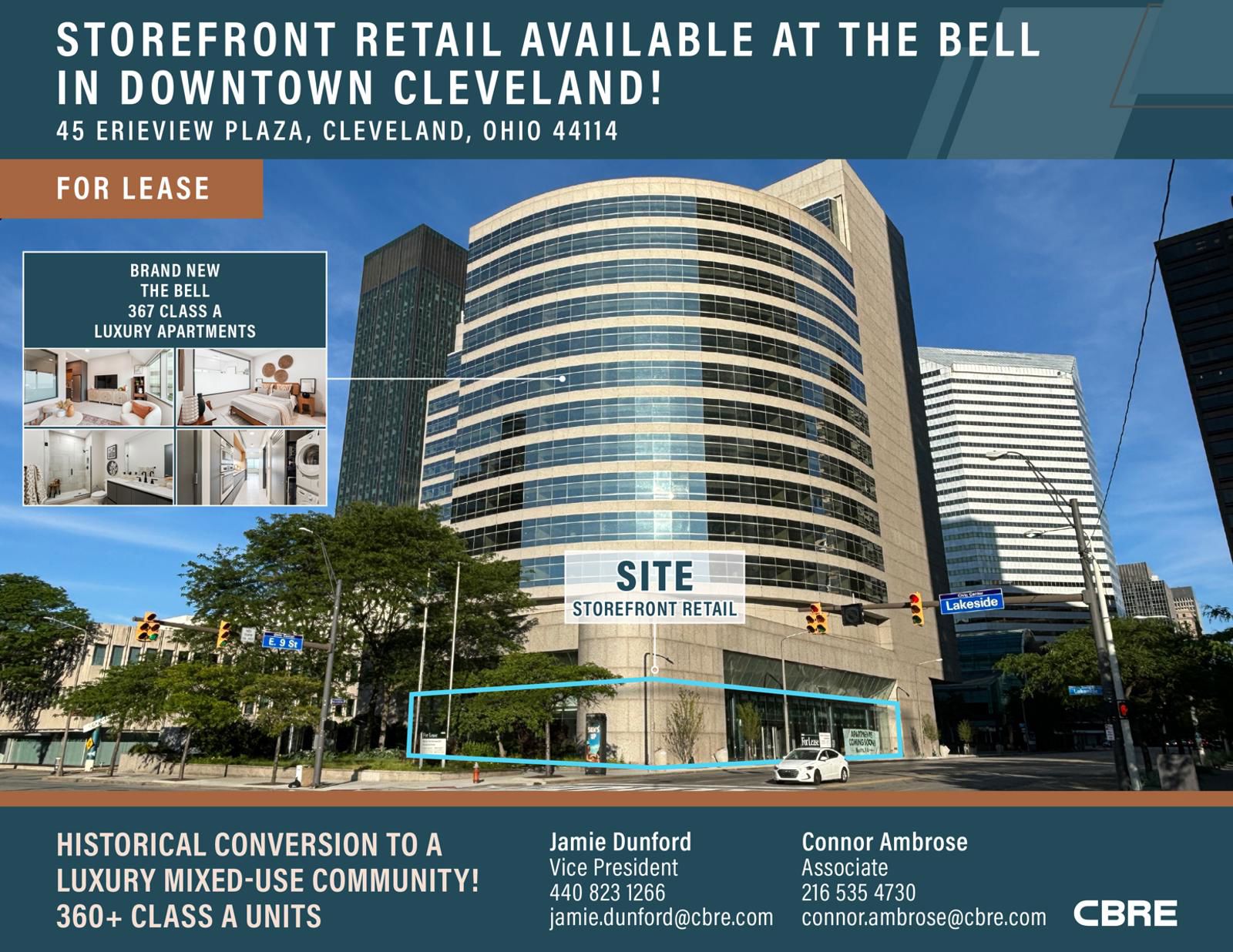 Storefront Retail Available at The Bell in Downtown Cleveland! 45 Erieview Plaza - Image 1