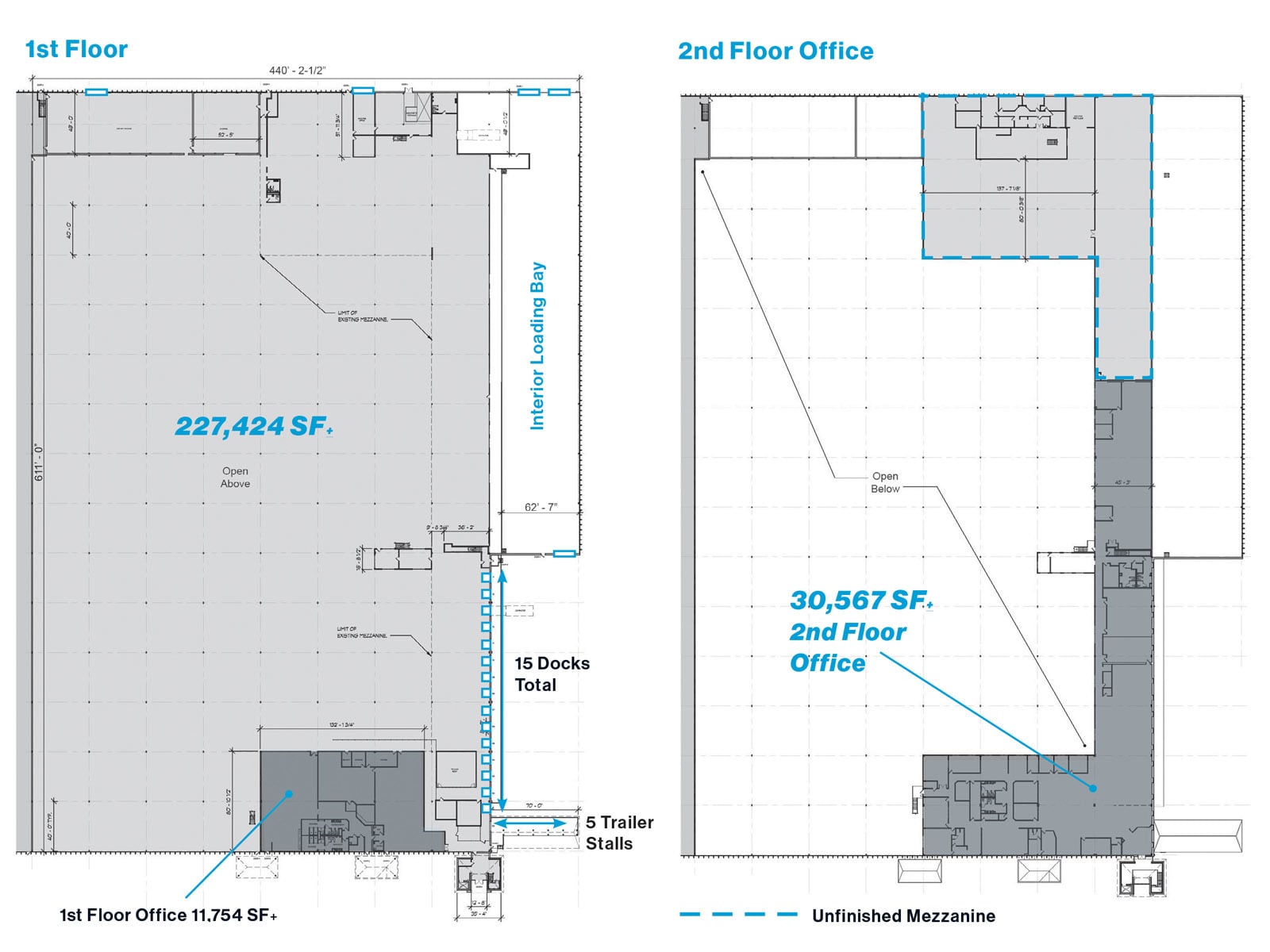 257,991 SF space - floor plan GL
