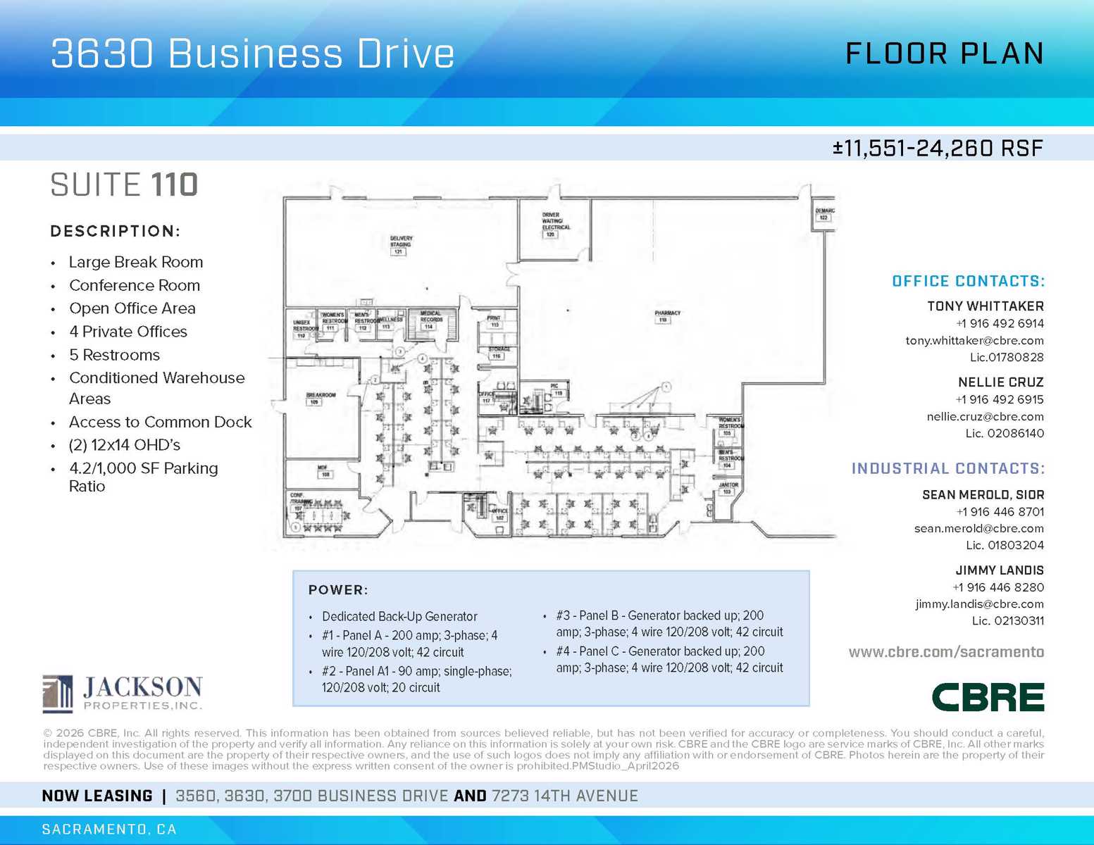 3630 Business Drive_Suite 110_Floor Plan