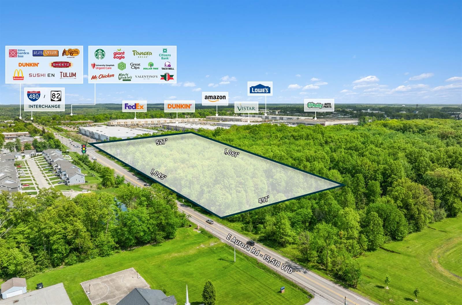 11.33 Acres Zoned C-2 Land For Sale 1876 East Aurora Road - Image 4