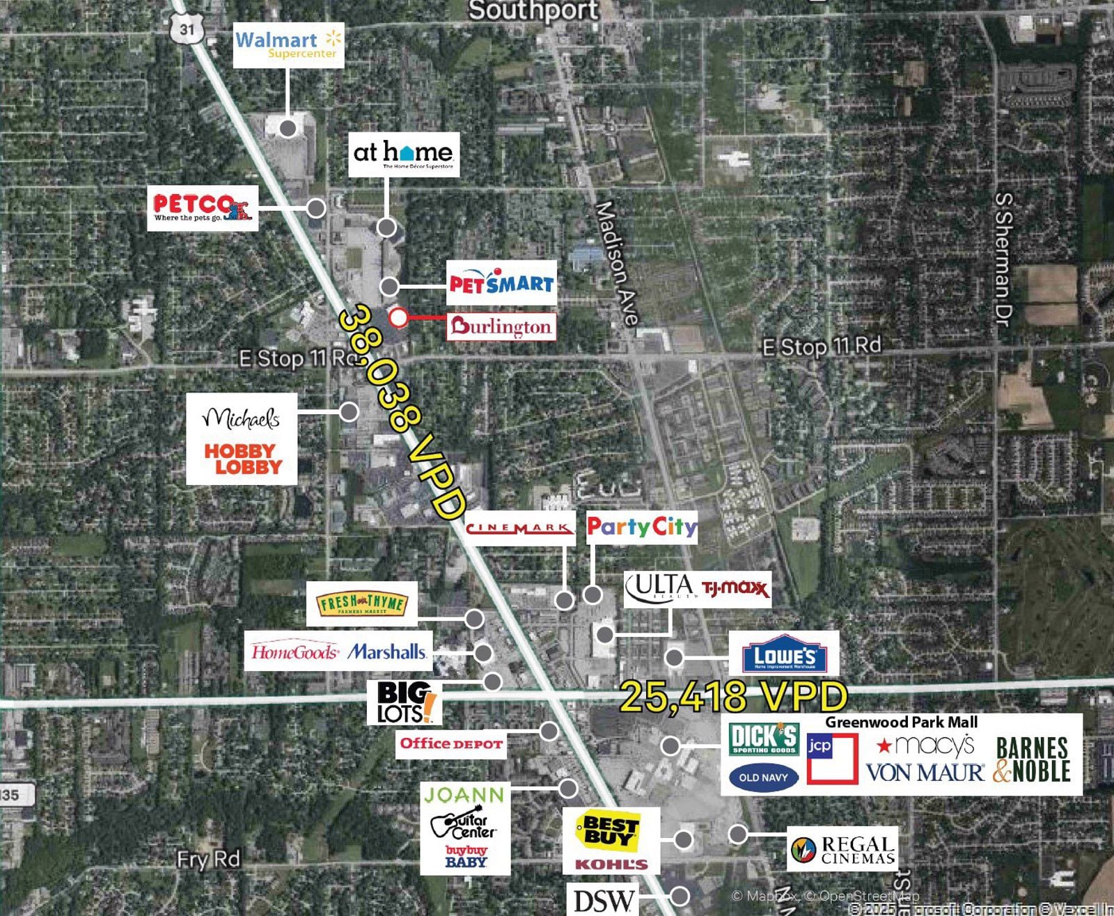 Trade Area Map - Burlington - 2025