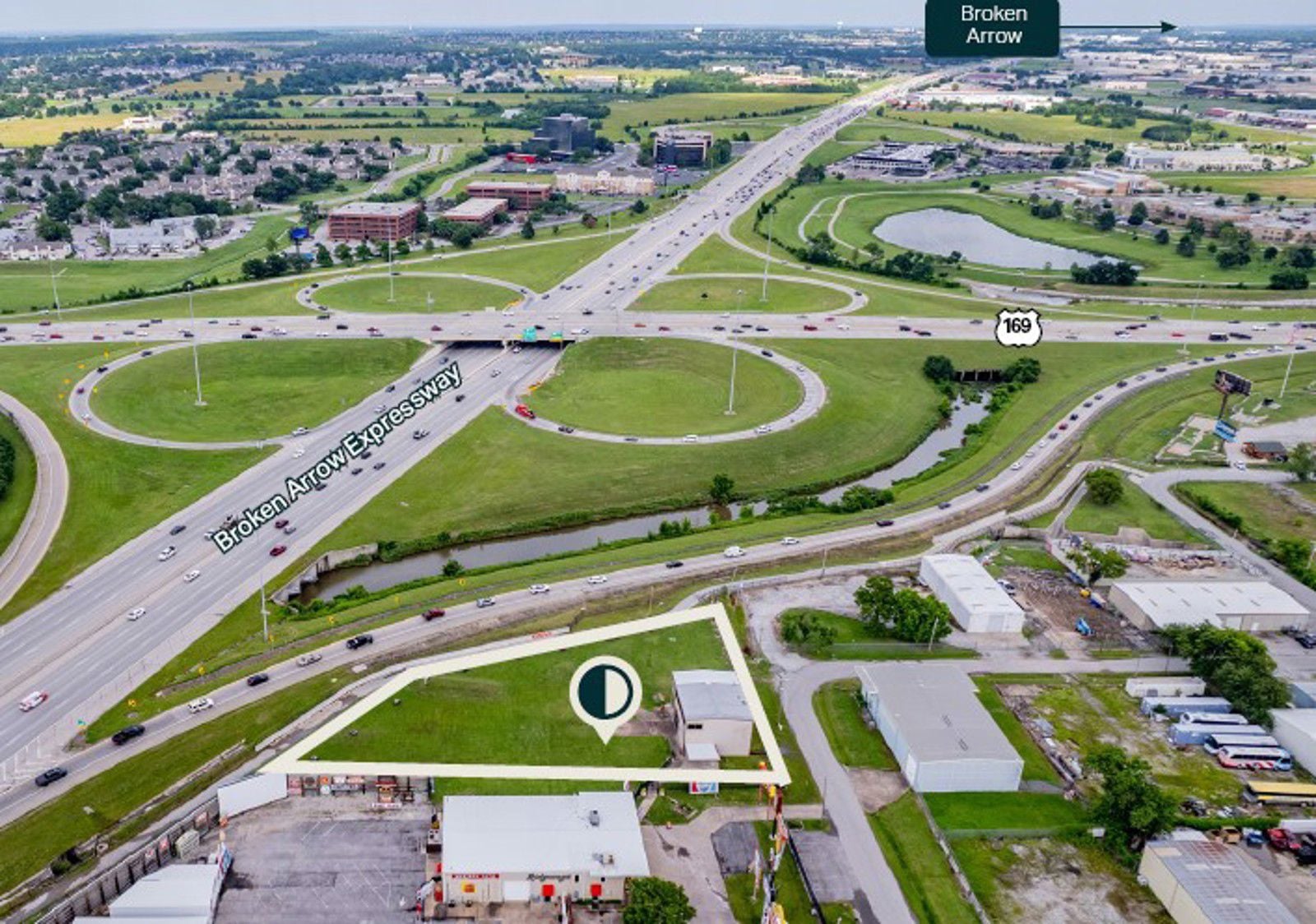 Marked Aerial East View