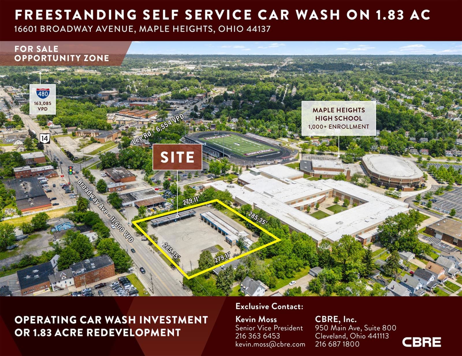 Freestanding Self Service Car Wash on 1.83 AC 16601 Broadway Avenue - Image 1