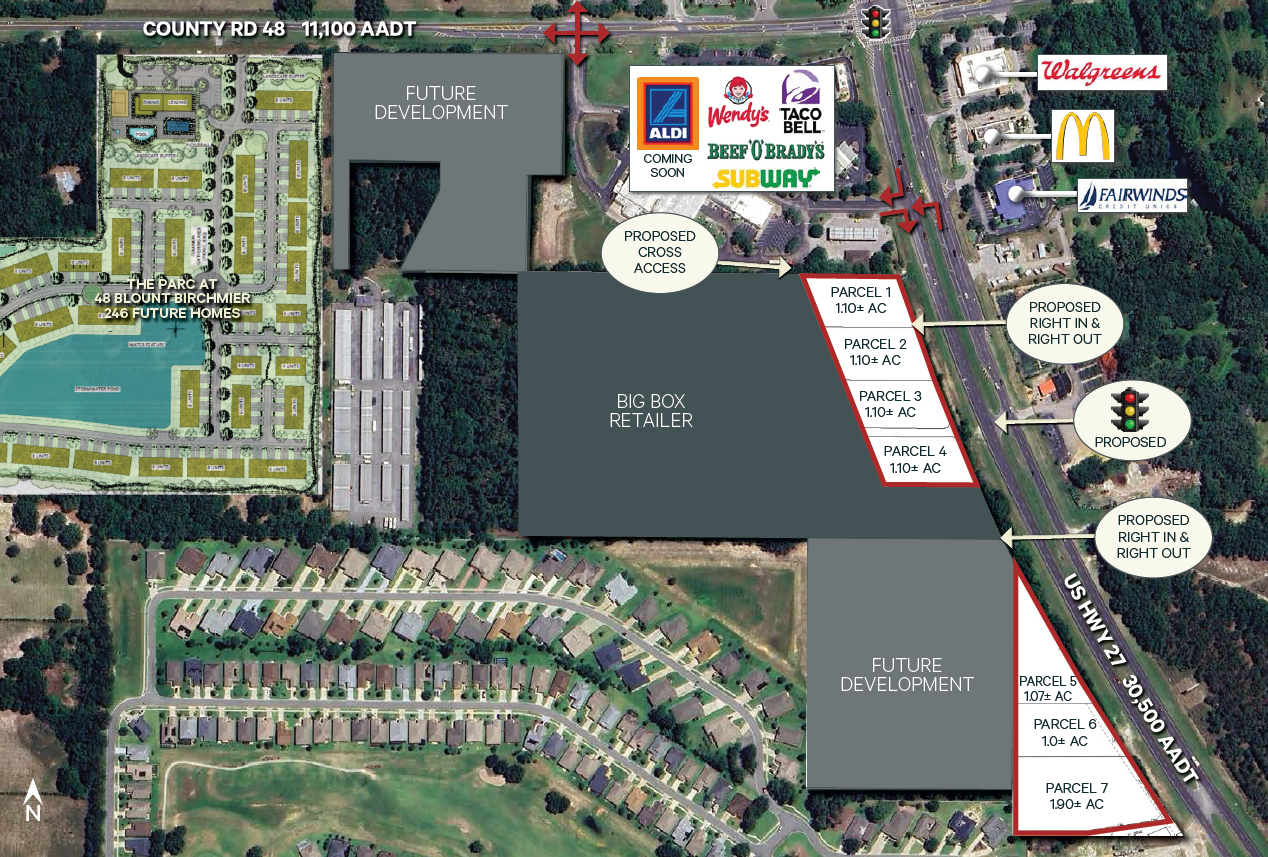 Site plan overlay - leesburg US 27 & CR 48