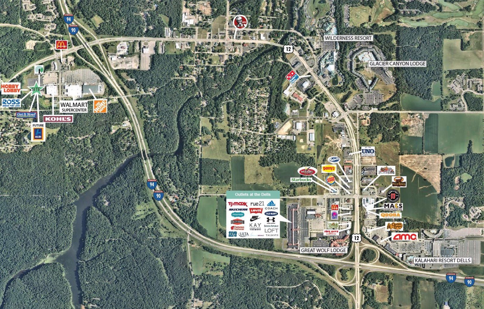 HF Aerial_Lake Delton Marketplace