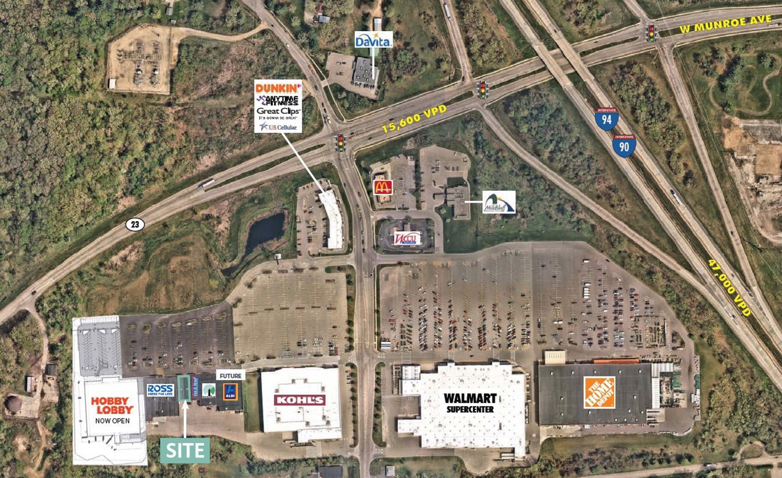 LF Aerial_Lake Delton Marketplace