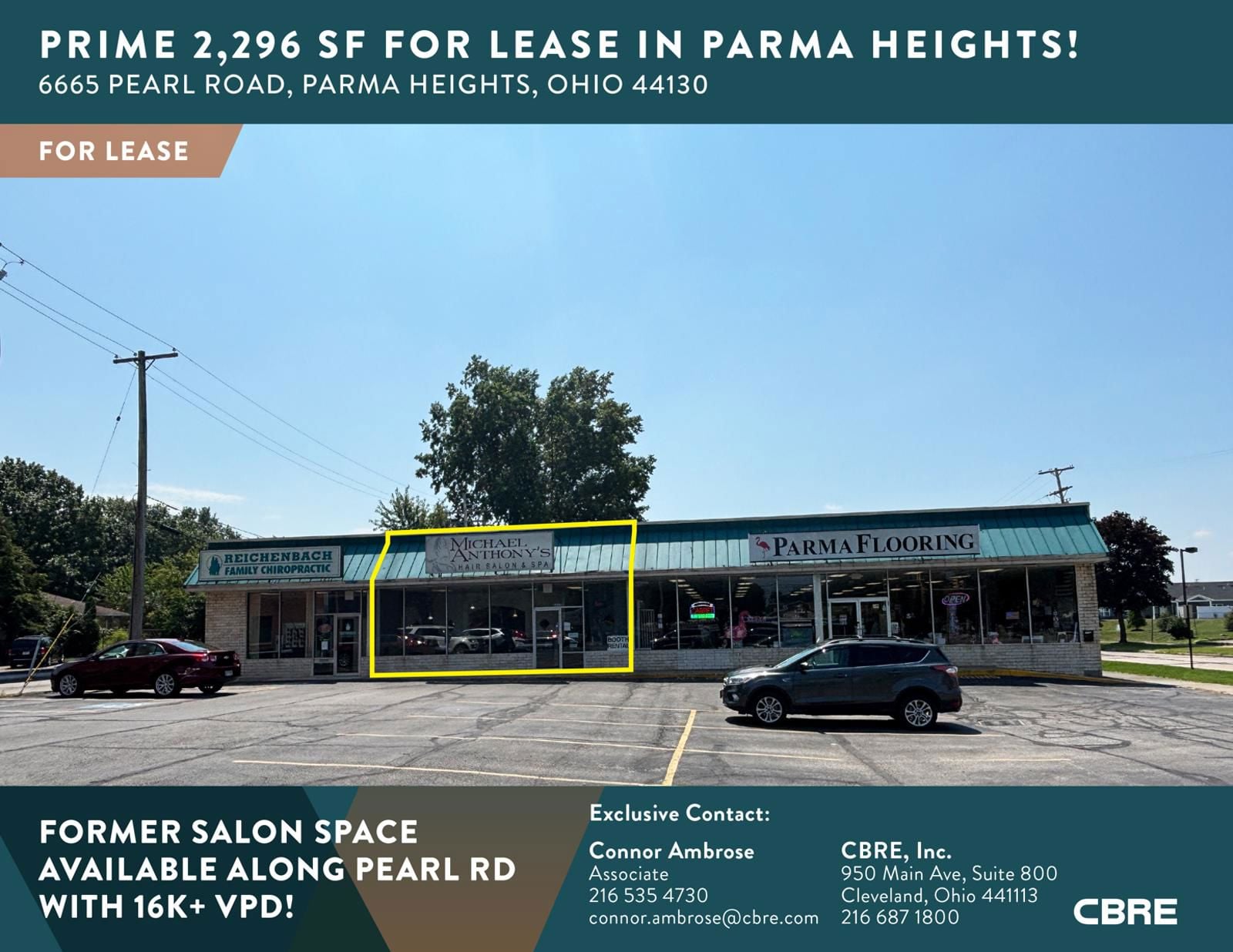 Prime 2,296 SF For Lease in Parma Heights! 6665 Pearl Road - Image 1