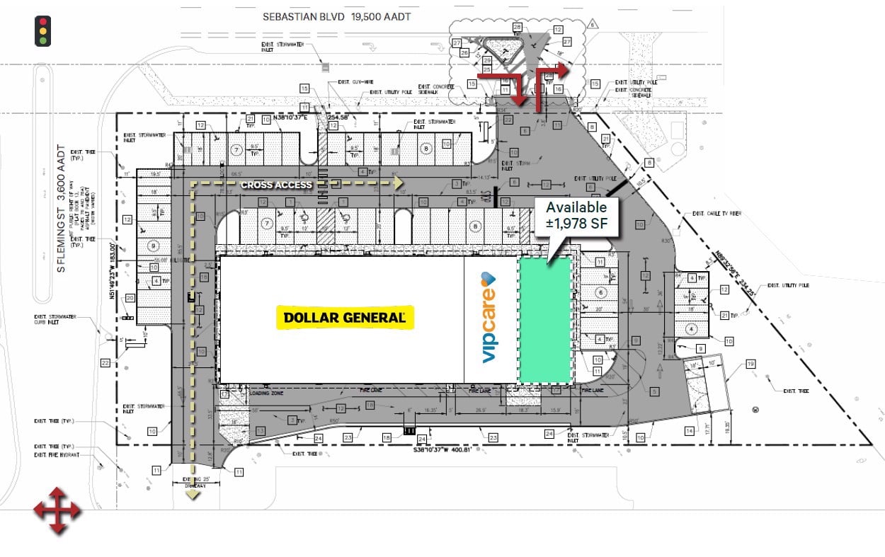site plan - senbastian retail center