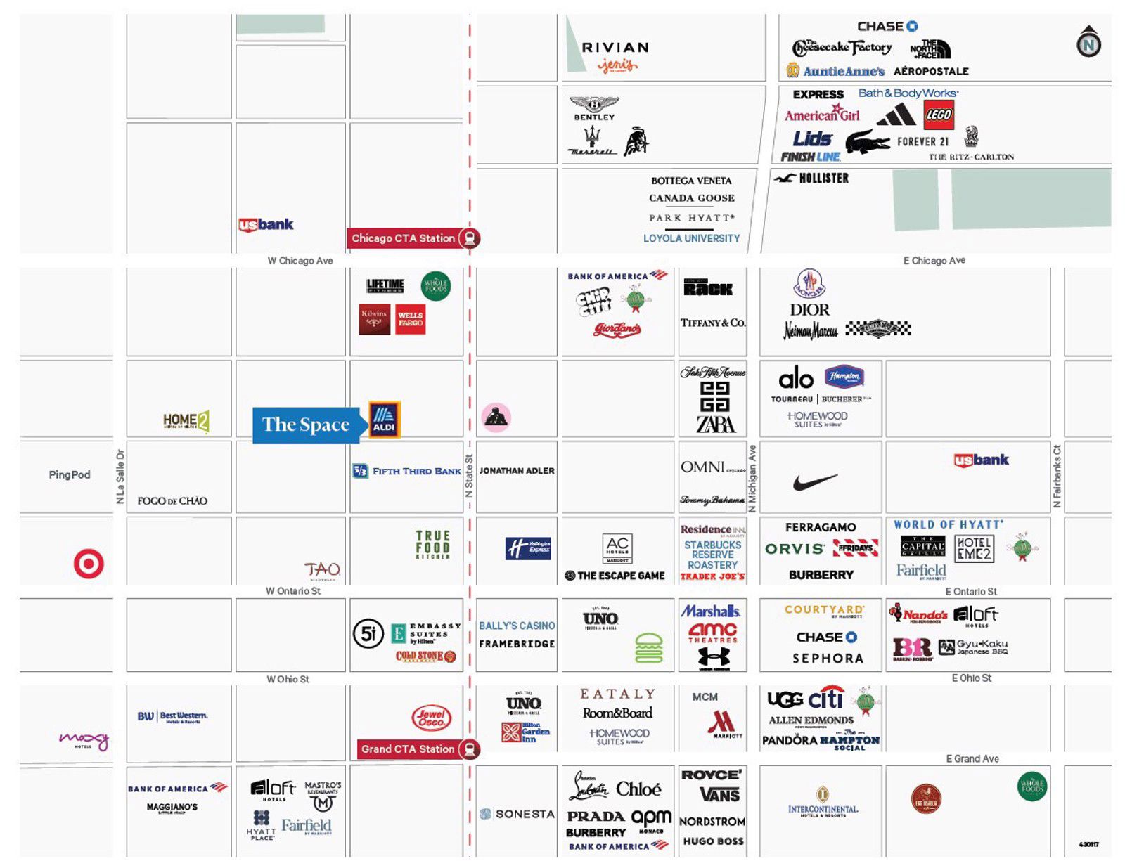 30 W Huron aerial map