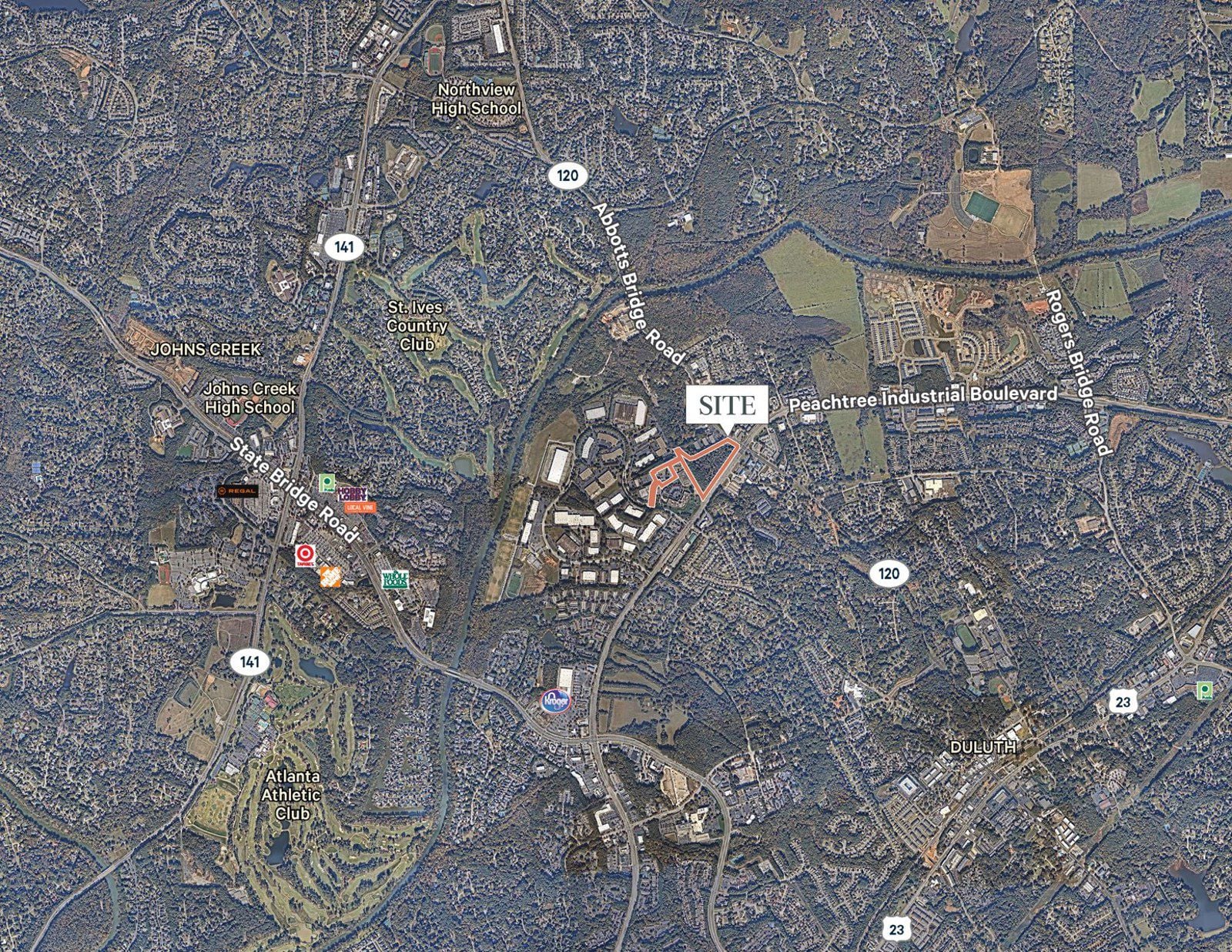 PeachtreeIndBlvd-AbbottsBridgeRd-Aerial