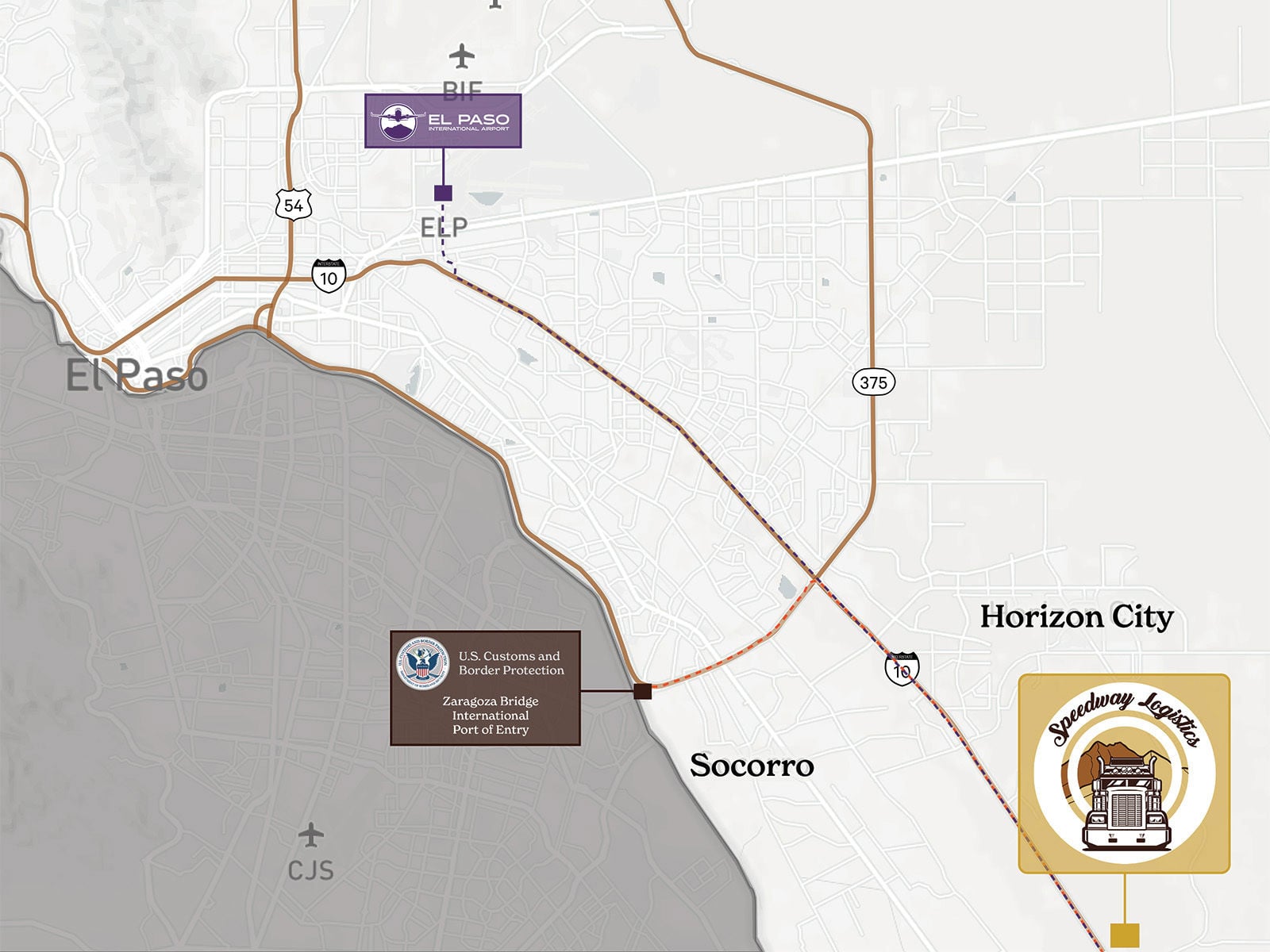 Speedway Logistics - Map View (El Paso, Texas)