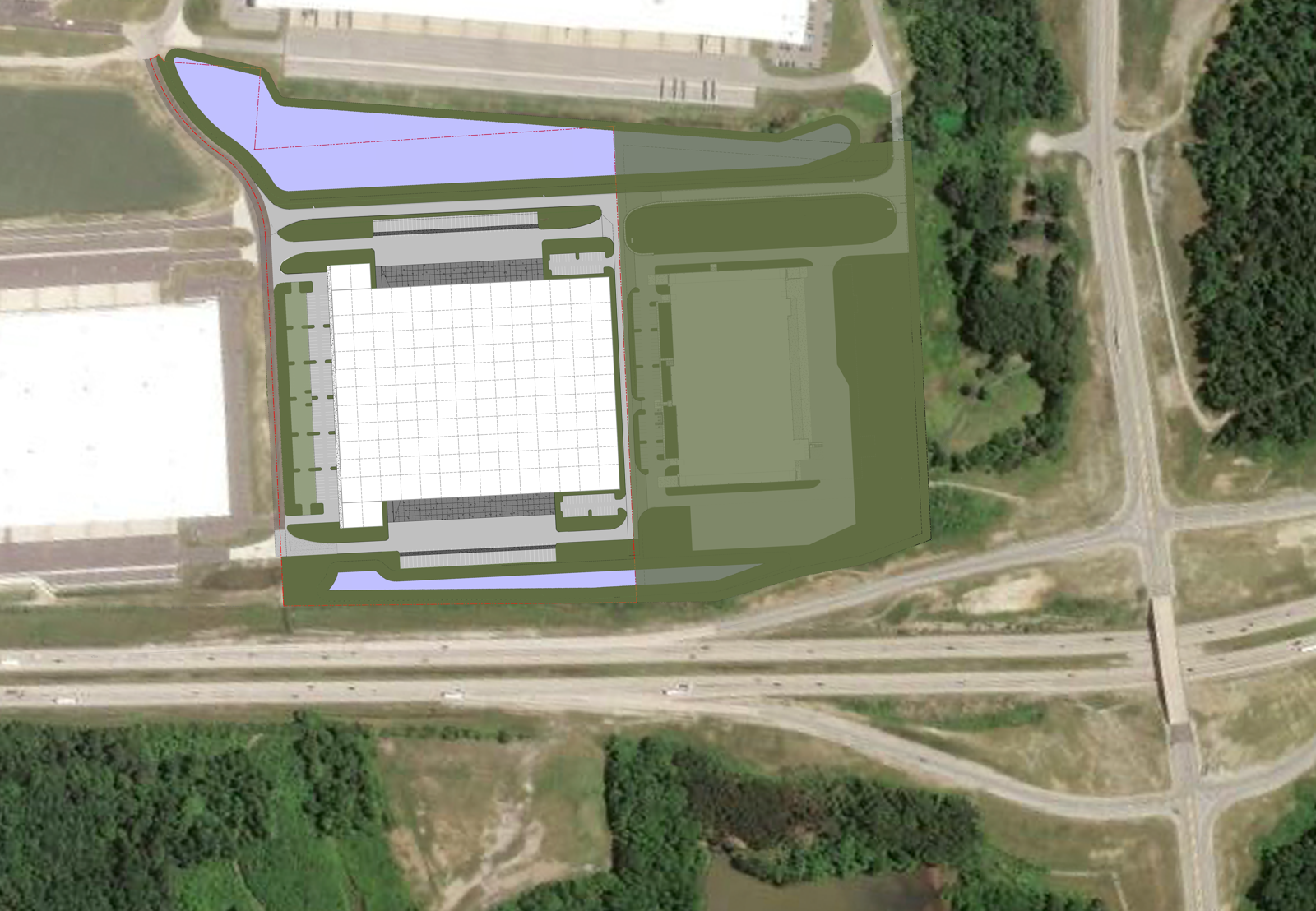 V65 Building 4 with aerial interstate