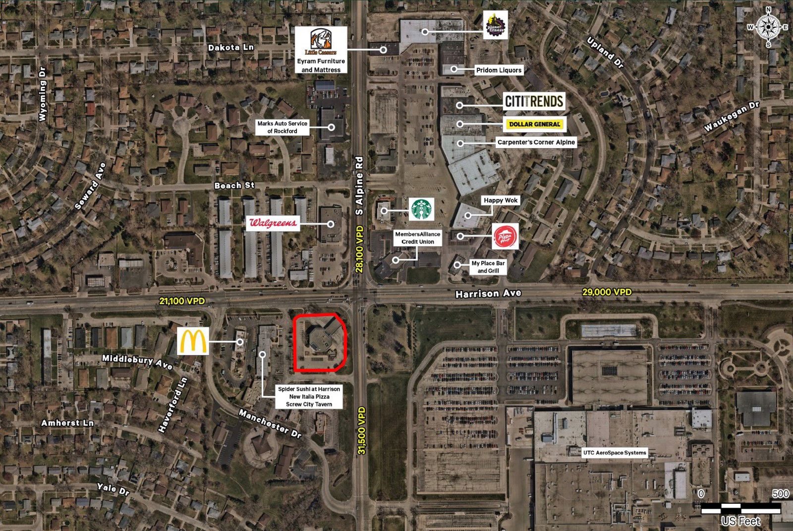 Aerial Map - JPMC Rockford