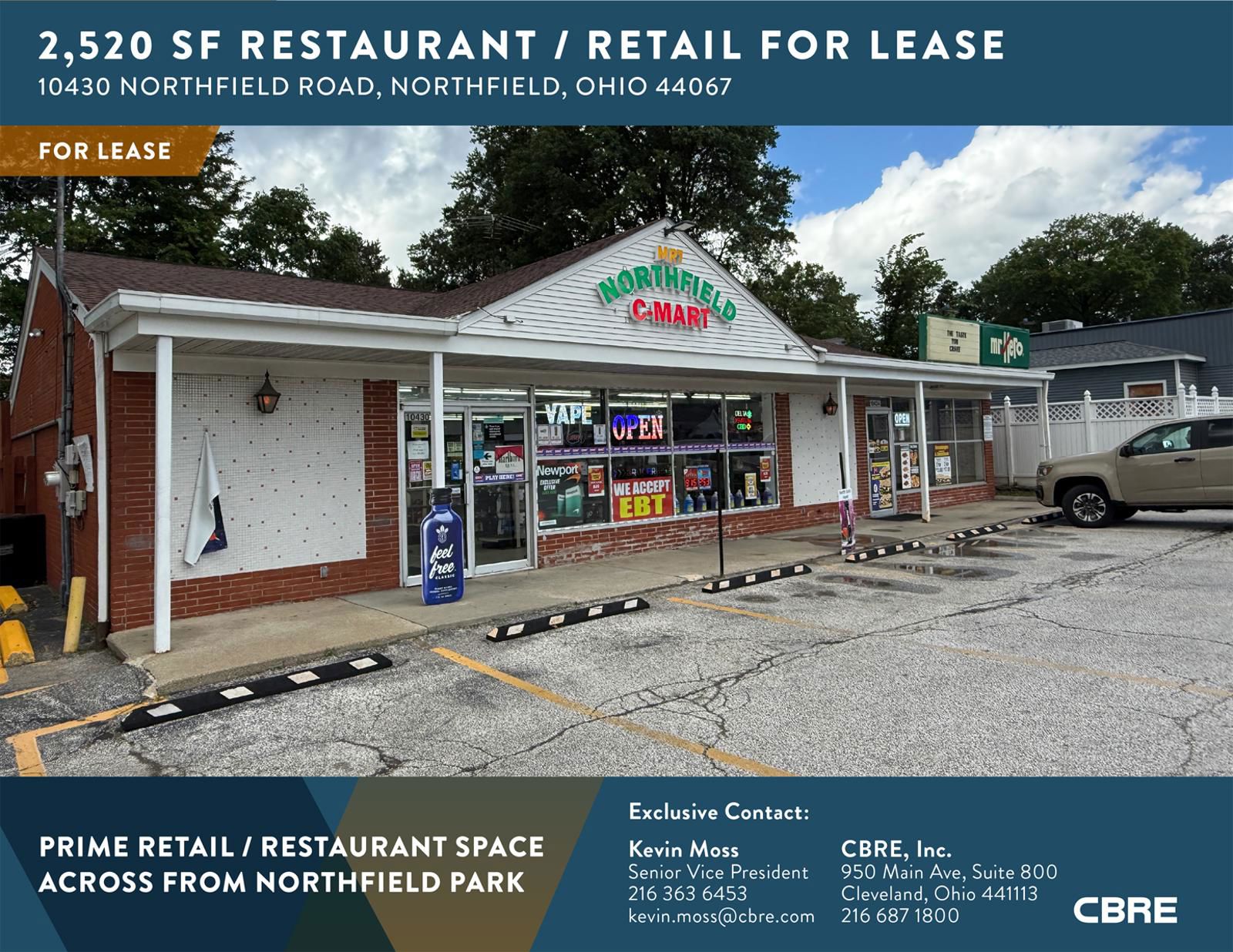 2,520 SF Restaurant/Retail For Lease 10430 Northfield Road - Image 1