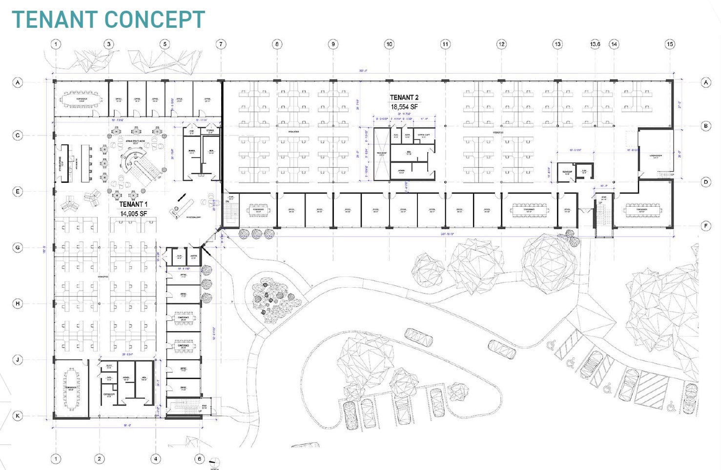 Tenant concept floorplans