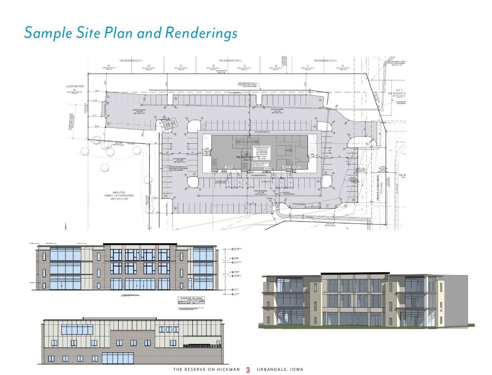 Hickman reserve site plan + rendering
