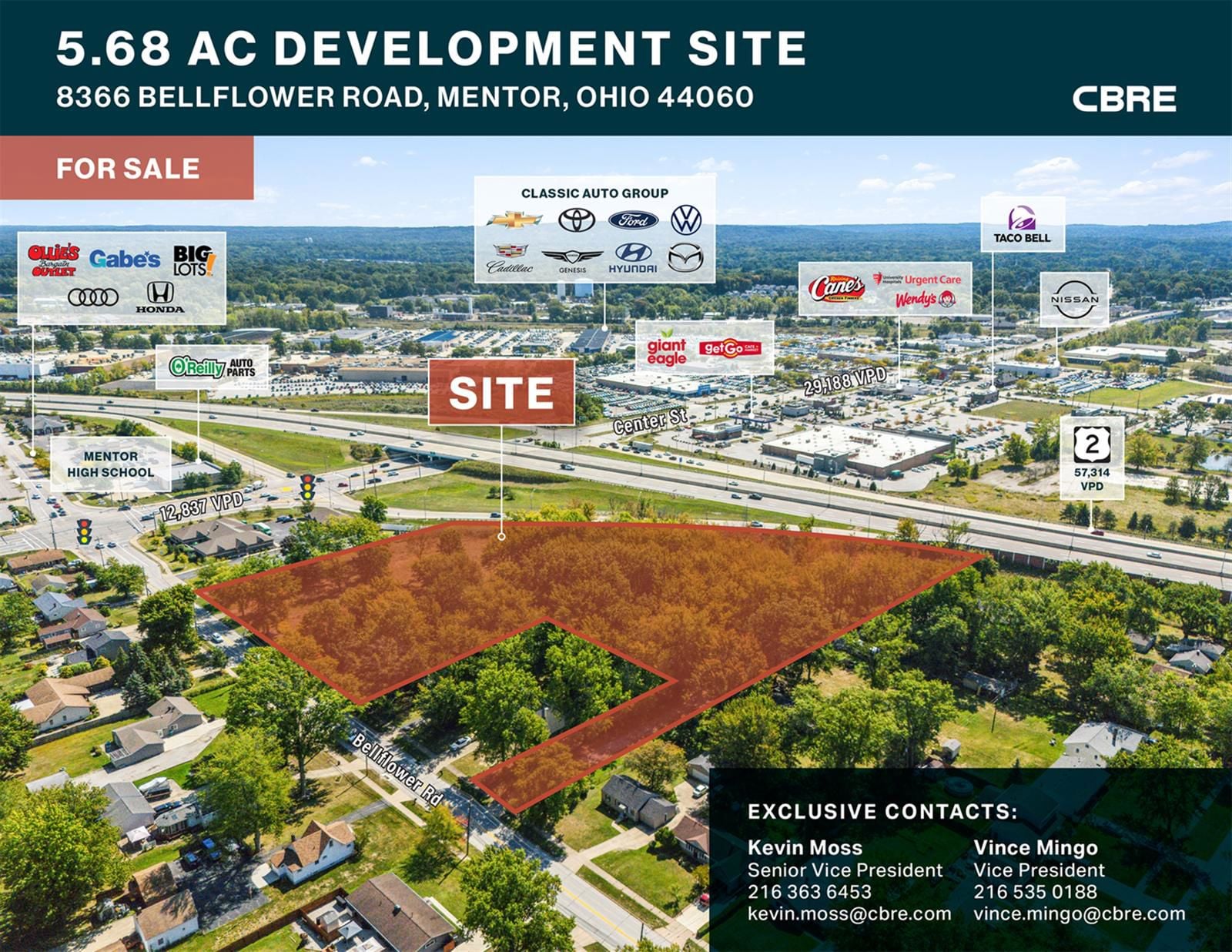 5.68 AC Development Site 8366 Bellflower Road - Image 1