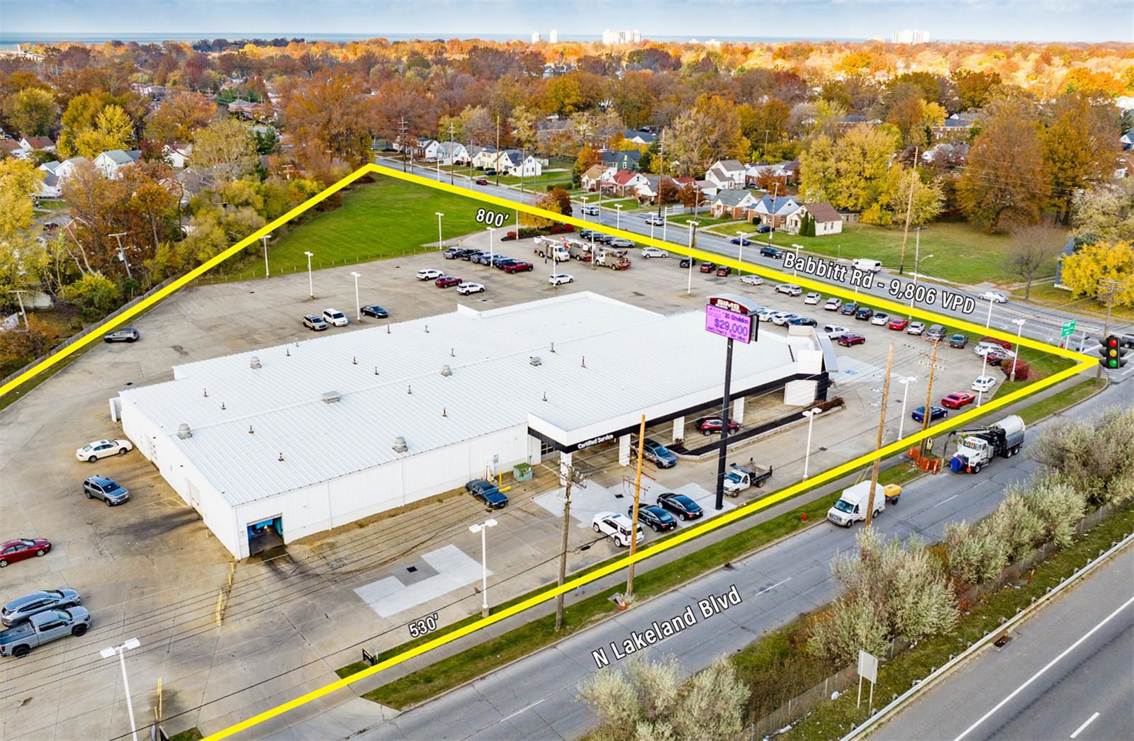 Highway Visible 5.6 AC / 27,192 SF Former Car Dealership 940 Babbitt Road - Image 2