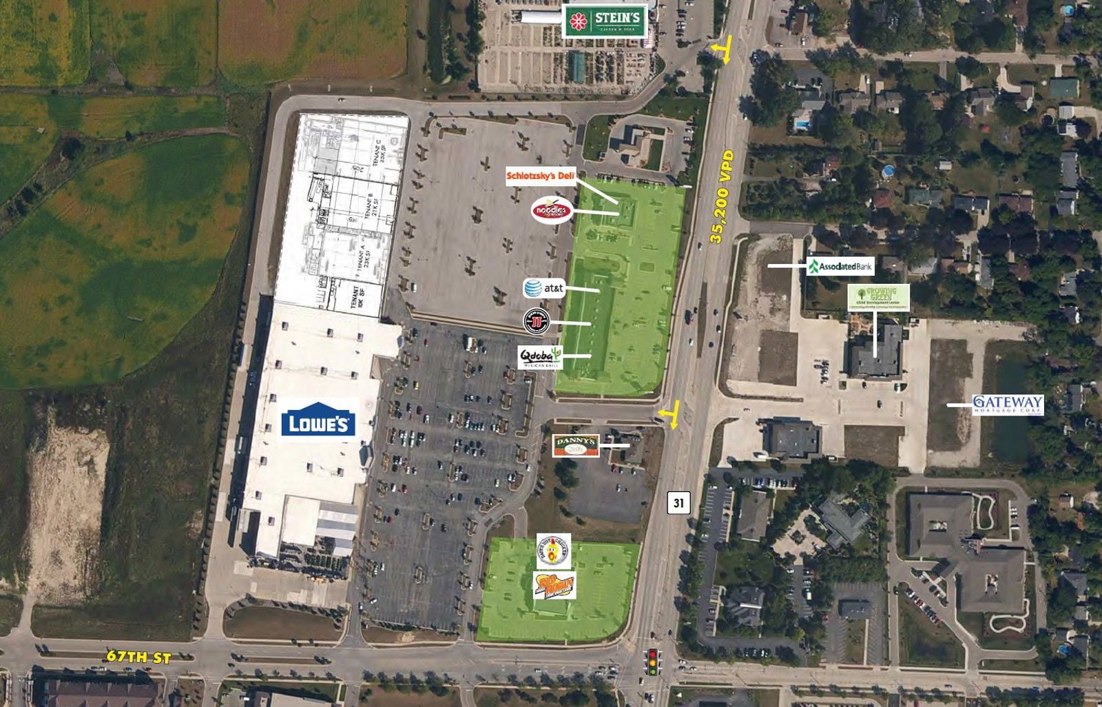 Low Flight Aerial_Indian Trail Plaza Retail