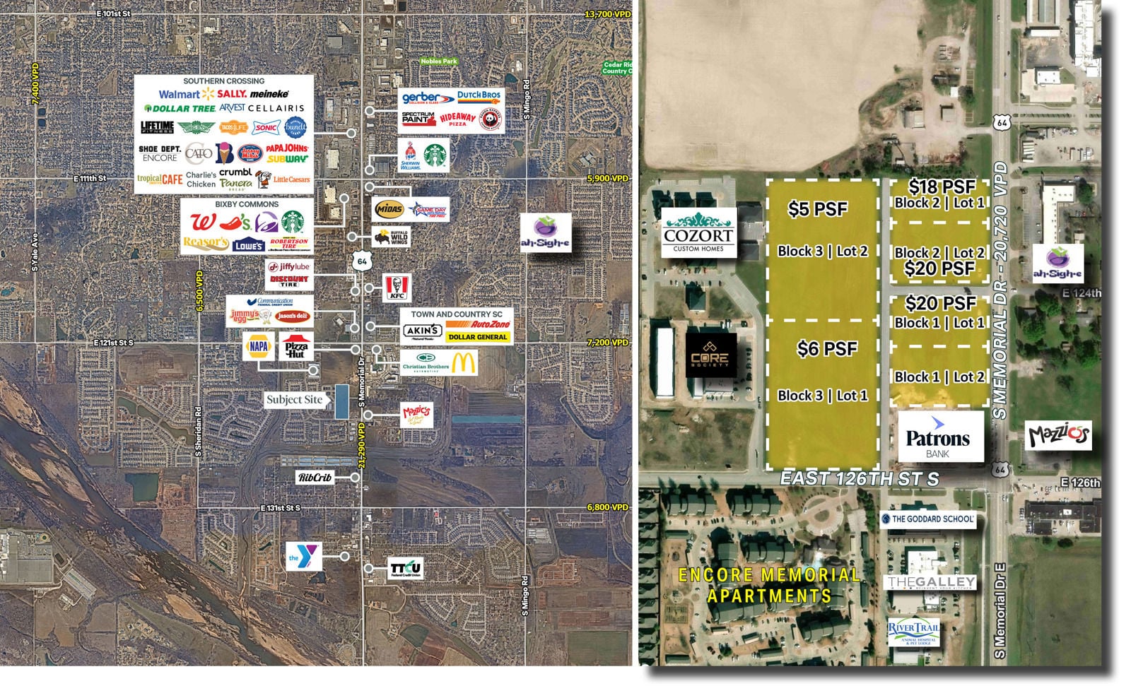 BIX NWQ of E 126th St and S Memorial Drive - aerial and parcels - 03.13.26