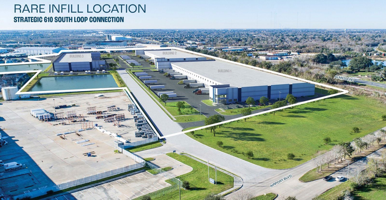 Airport Rd Almeda Rd - Aerial Rendering 1