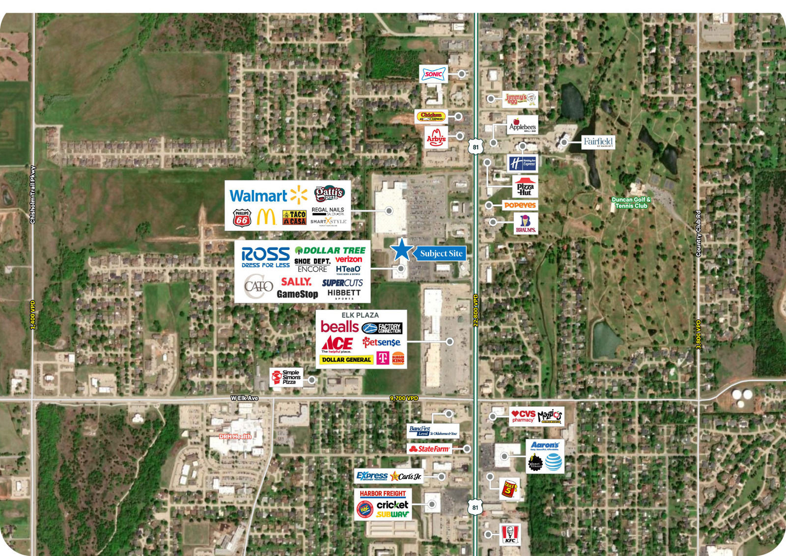 DUN Duncan Town Square - 1803 N Highway 81 -aerial