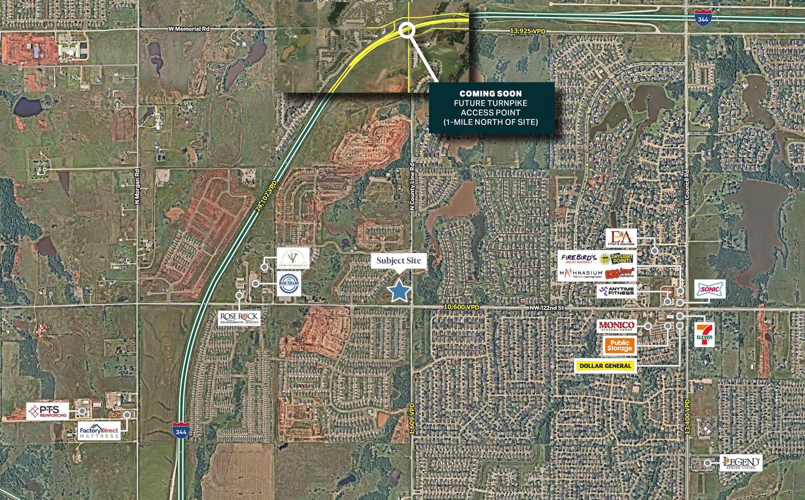 OKC NWC of 122nd and County Rd - Aerial