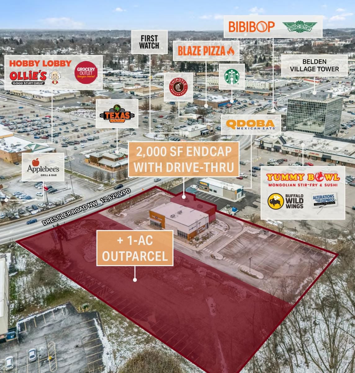 2,000 SF Endcap with Drive-Thru & 1 AC Outparcel 4990 Dressler Road Northwest - Image 4