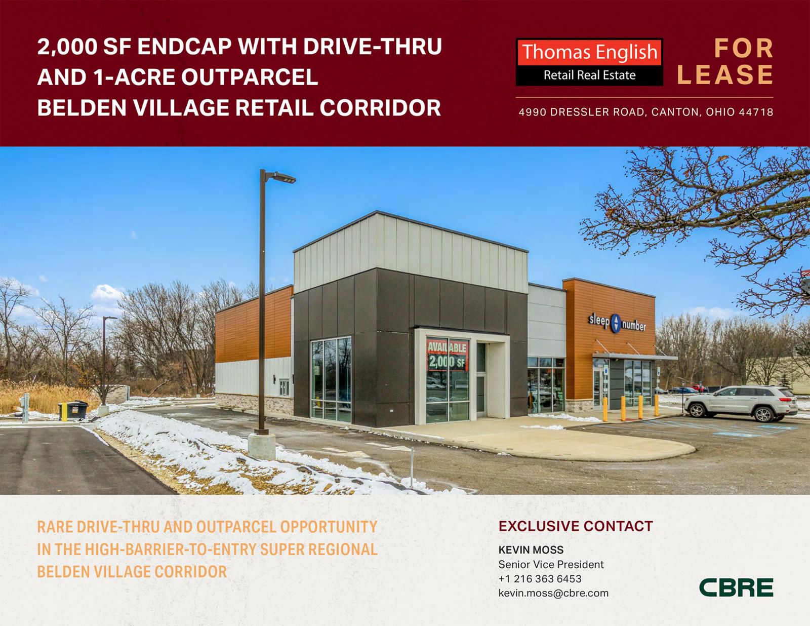2,000 SF Endcap with Drive-Thru & 1 AC Outparcel 4990 Dressler Road Northwest - Image 1