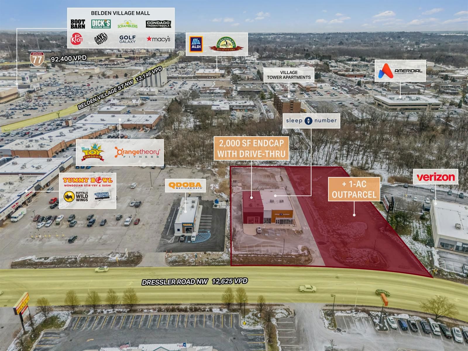 2,000 SF Endcap with Drive-Thru & 1 AC Outparcel 4990 Dressler Road Northwest - Image 2