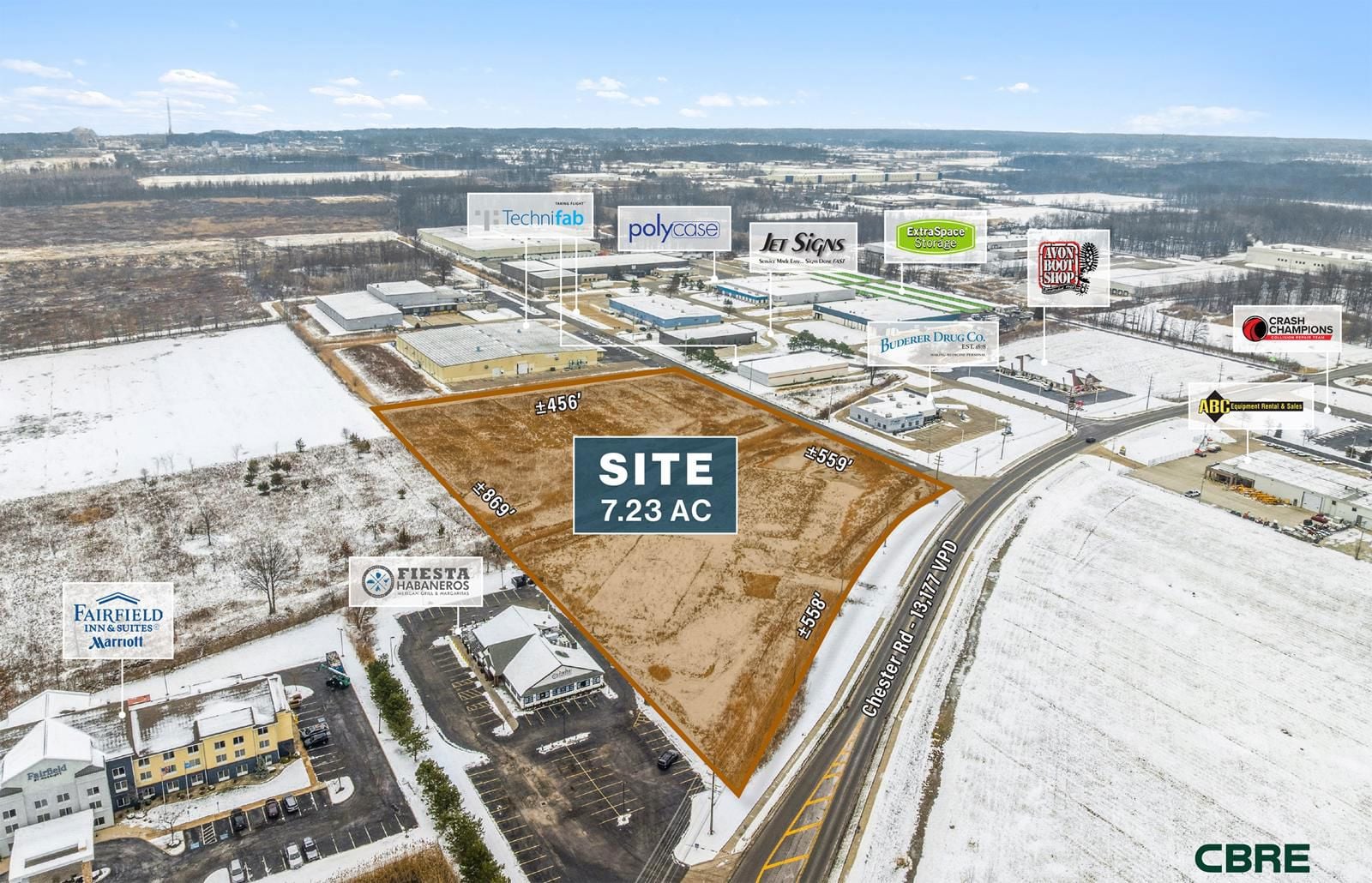 7.23 AC Avon Highway Exit Land Site 38550 Chester Road - Image 3