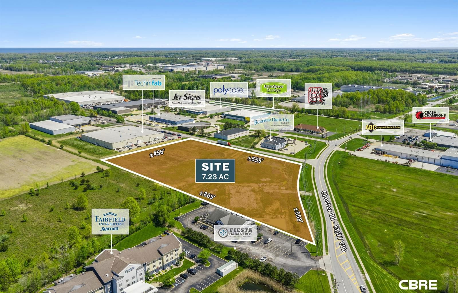 7.23 AC Avon Highway Exit Land Site 38550 Chester Road - Image 3