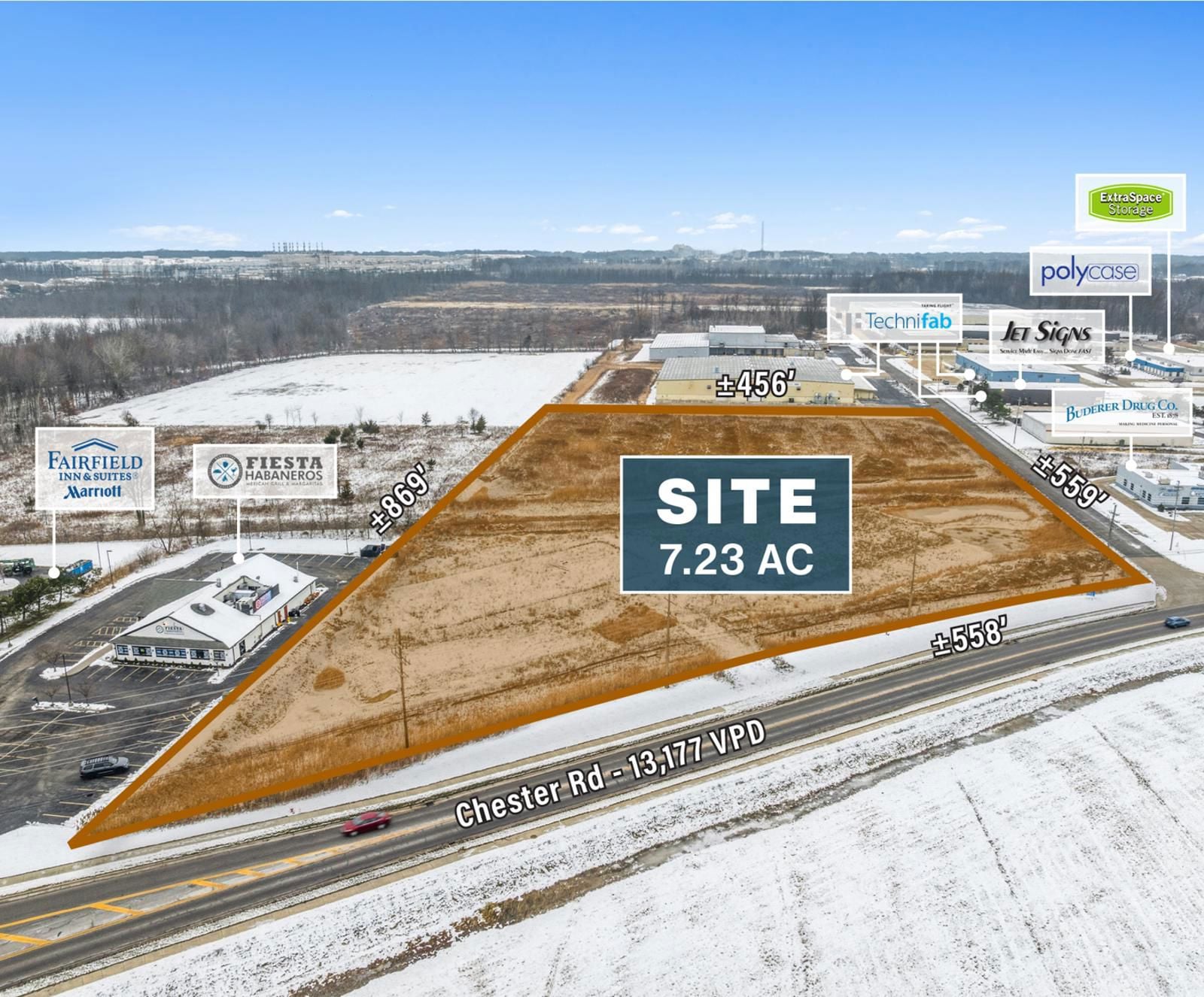 7.23 AC Avon Highway Exit Land Site 38550 Chester Road - Image 2