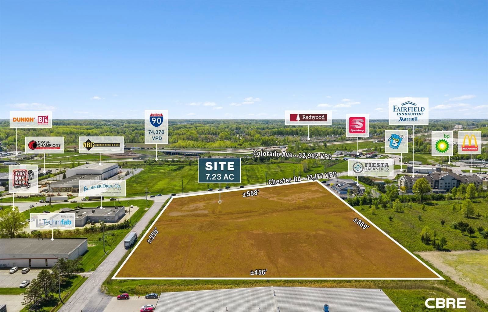 7.23 AC Avon Highway Exit Land Site 38550 Chester Road - Image 4